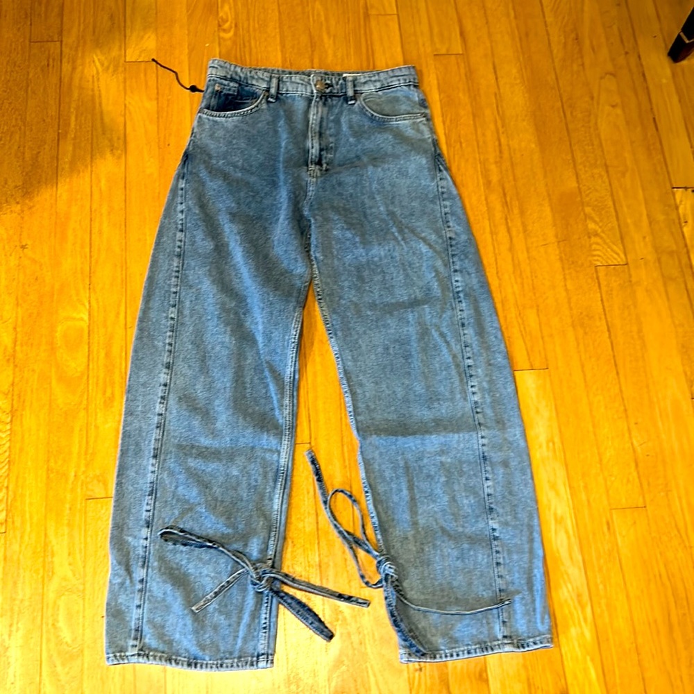Rag & Bone Splice High Waist Barrel Jeans